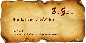 Bertalan Zsóka névjegykártya